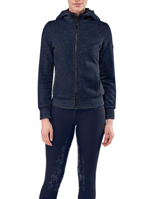 Equiline Sweater Sweatjacke Galway navy mit Kapuze Glitzer FS20