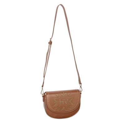 HV POLO Handtasche Mini Argentina cognac mit goldenen Perlen