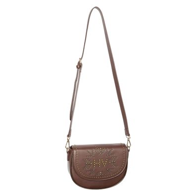 HV POLO Handtasche Mini Argentina dark brown mit Perlen