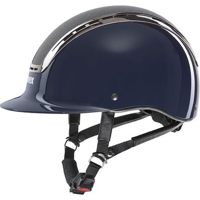 Uvex Reithelm suxxeed blaze navy shiny Dressurhelm mit Glitzereinsatz und Chromrahmen