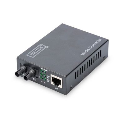 Gigabit Medienkonverter RJ-45 auf ST-Duplex (schwarz)