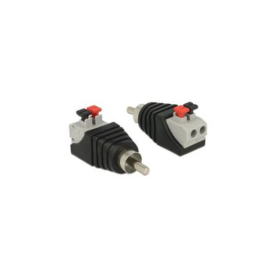 DELOCK Adapter Terminalblock 2Pin -> Cinch Stecker Drucktast