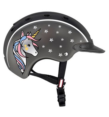 Casco Reithelm Skihelm Radhelm Nori Kinder schwarz grau Einhorn
