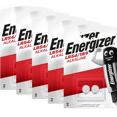 5x Energizer Alkaline LR54 10GA AG10 10GA 189 LR1130 Knopfzelle 2er Blister