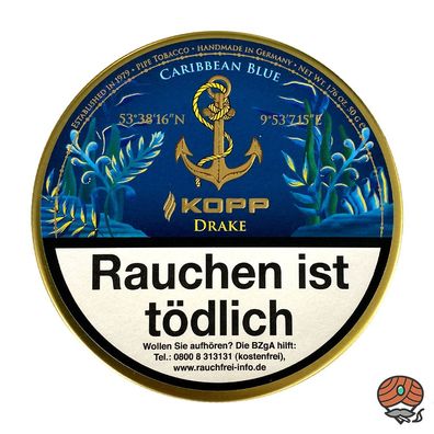 Kopp DRAKE Pfeifentabak 50g Dose Caribbean Blue