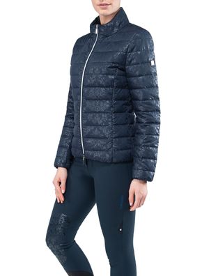 Equiline Damen JACKE NAVY DAUNEN Gesteppt Ornamenten PRINT FS20
