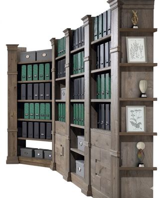 Eckregal Regal Aufbewahrung Wohnwand Aktenschrank Büro Schrank Möbel System Neu