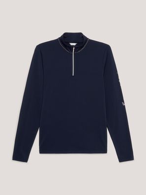Tommy Hilfiger Damen Thermo Shirt mit Nieten desert sky 1/4 zip HW23