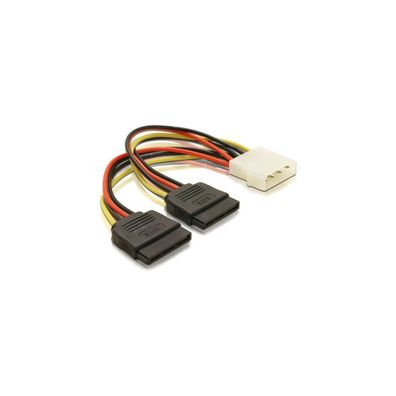 DELOCK Stromkabel 2x SATA 15Pin -> Molex 4Pin 0.16m
