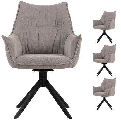 Diningsessel Ginosa - 4er Set - drehbar - hellgrau