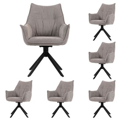 Diningsessel Ginosa - 6er Set - drehbar - hellgrau