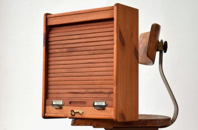 Rollladenschrank Wandschrank Holz Antik Alt Vintage Apothekerschrank Hängeschrank