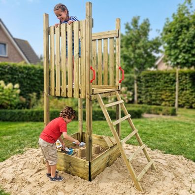 Spielturm H 250, B 179, L 104 Kinderkletterturm mit Sandkasten #4003