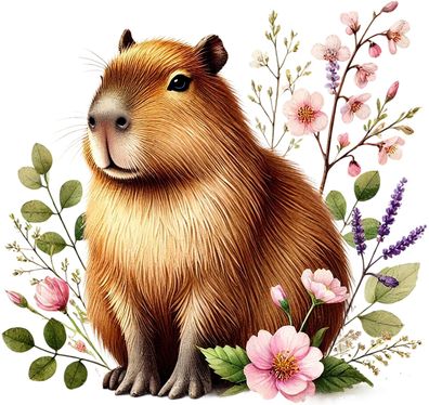 Bügelbild Bügelmotiv Capybara Tier Junge Mädchen verschiedene Größen