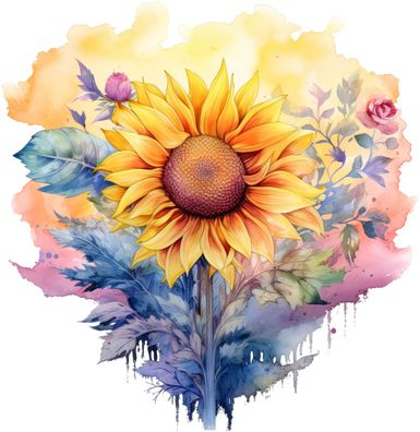 Bügelbild Bügelmotiv Sonnenblume Blume Sommer Mädchen Junge verschiedene Größen