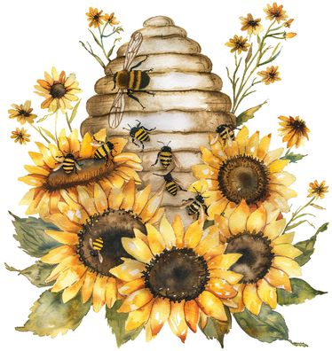 Bügelbild Bügelmotiv Sonnenblume Imker Biene Honig Junge verschiedene Größen