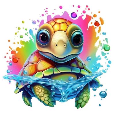 Bügelbild Bügelmotiv Schildkröte bunt Junge Mädchen Baby verschiedene Größen