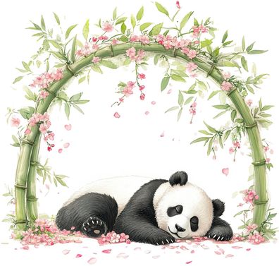 Bügelbild Bügelmotiv Panda Bär Blumen Junge Mädchen verschiedene Größen