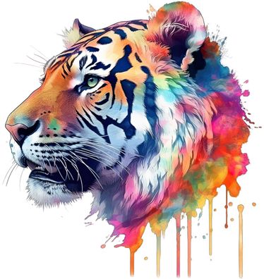 Bügelbild Bügelmotiv Tier bunt Tiger Löwe Junge Mädchen verschiedene Größen