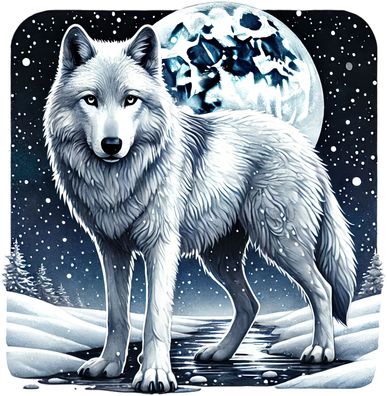 Bügelbild Bügelmotiv Wintertier Schneetier Eule Wolf Fuchs verschiedene Größen