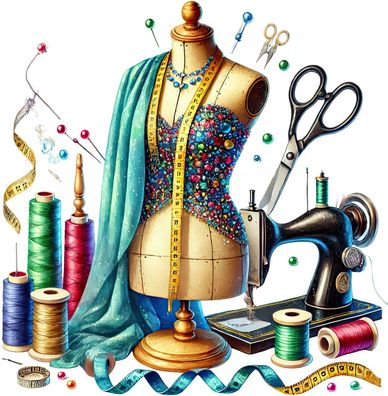 Bügelbild Bügelmotiv nähen Nähmaschine Frau Hobby Näherin verschiedene Größen