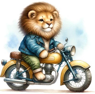 Bügelbild Bügelmotiv Motorrad Tier Wolf Katze Junge Mädchen verschiedene Größen