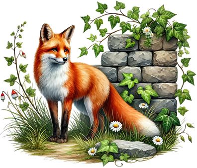 Bügelbild Bügelmotiv Fuchs Tier verschiedene Größen