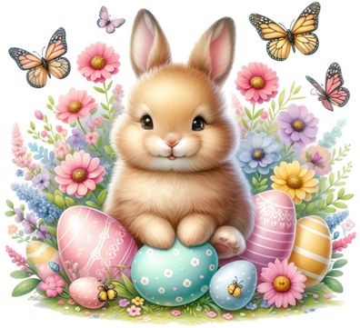 Bügelbild Bügelmotiv Ostern Frühling Hase Osterhase verschiedene Größen