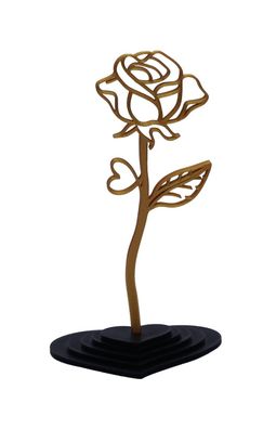 Deko Rose auf Herzsockel – Moderne Geschenkidee – stilvolle Tischdeko –Rose Deko