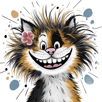 Bügelbild Bügelmotiv lustige Katze Cartoon Junge Mädchen verschiedene Größen