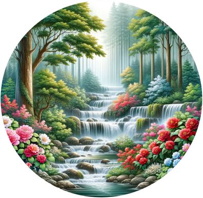Bügelbild Bügelmotiv Wasserfall Natur Berge Junge Mädchen verschiedene Größen