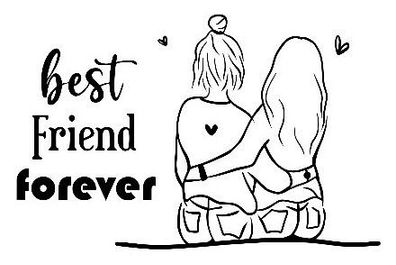 Bügelbild Bügelmotiv best friend beste Freunde Mädchen verschiedene Größen