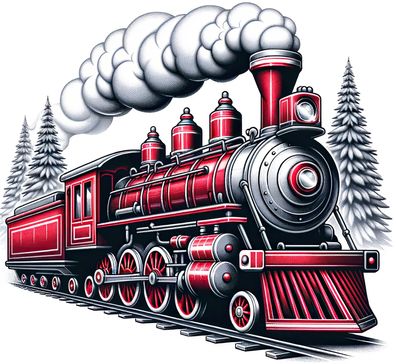 Bügelbild Bügelmotiv Lokomotive Eisenbahn Weihnachten Schnee verschiedene Größen