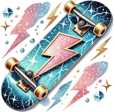 Bügelbild Bügelmotiv Skateboard Skater Auto Einhorn Tiger verschiedene Größen