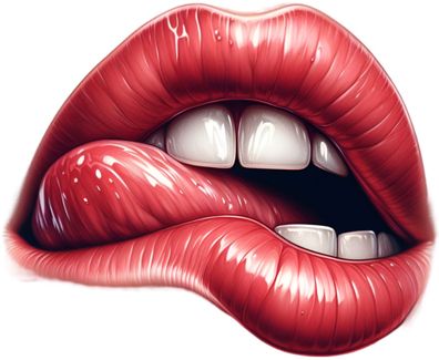 Bügelbild Bügelmotiv Mund Lippen Frau Kuss verschiedene Größen
