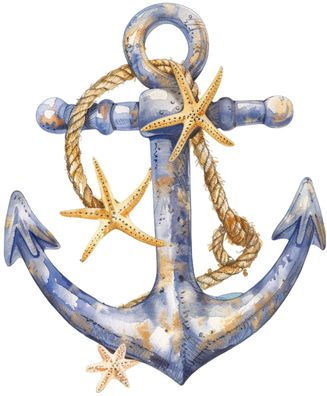Bügelbild Bügelmotiv Anker Meer Ozean maritim Junge Mädchen verschiedene Größen