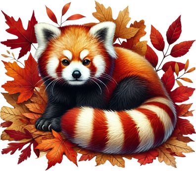 Bügelbild Bügelmotiv roter Panda Katzenbär Junge Mädchen verschiedene Größen