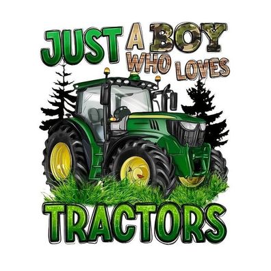 Bügelbild Bügelmotiv Traktor Trecker Trekker Grün Junge Höhe 22cm