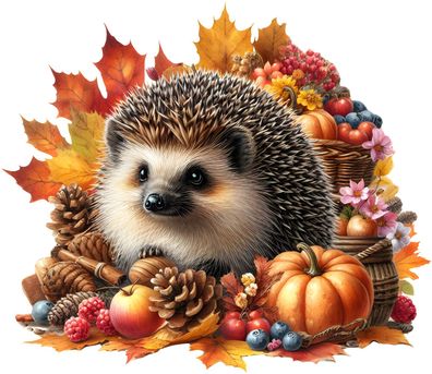 Bügelbild Bügelmotiv Igel Herbst Wald Junge Mädchen verschiedene Größen