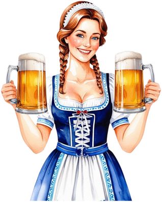 Bügelbild Bügelmotiv Bier Oktoberfest Brezel Dirndl Maß verschiedene Größen