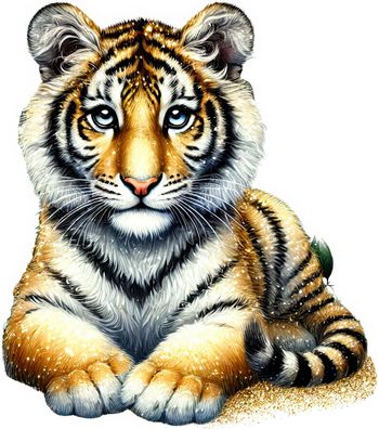 Bügelbild Bügelmotiv Tiger Tier Baby Junge Mädchen verschiedene Größen
