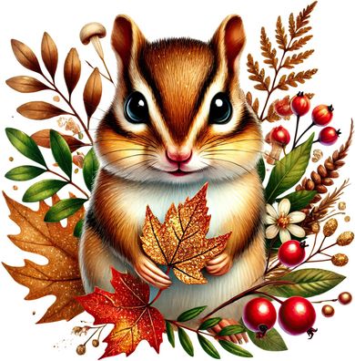 Bügelbild Bügelmotiv Herbst Tiere Fuchs Hase Bär Igel verschiedene Größen