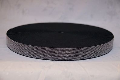 1m elastisches Band Gummi Gummiband Glitzer 25 mm schwarz mint rosa pink blau