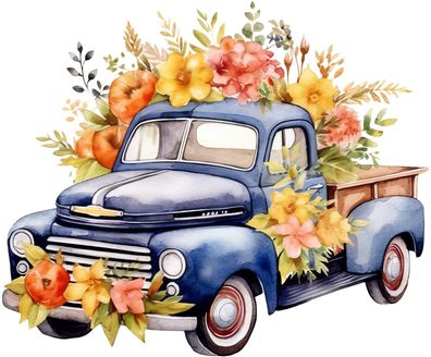 Bügelbild Bügelmotiv Truck Laster Auto Blumen Junge Mädchen verschiedene Größen