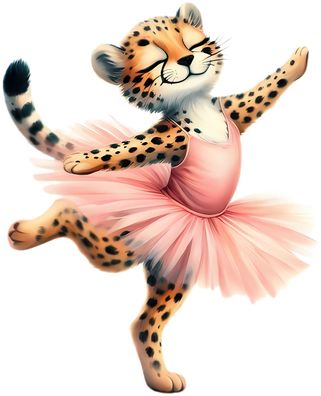 Bügelbild Bügelmotiv Tier Ballerina tanzen Löwe Zebra Affe verschiedene Größen
