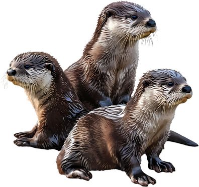 Bügelbild Bügelmotiv Otter Tier Wasser verschiedene Größen