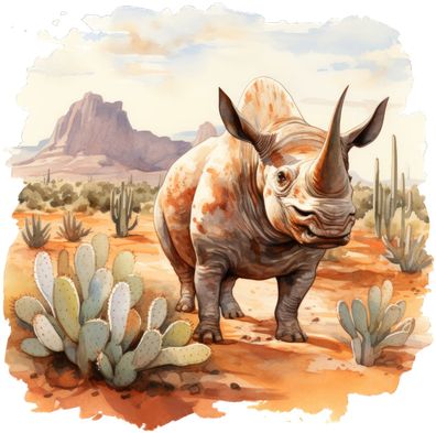 Bügelbild Bügelmotiv Nashorn Urzeit Rhinozeros Junge Mädchen verschiedene Größen
