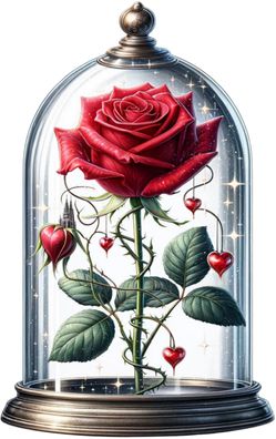 Bügelbild Bügelmotiv Rose Blume Märchen floral Glas Mädchen verschiedene Größen