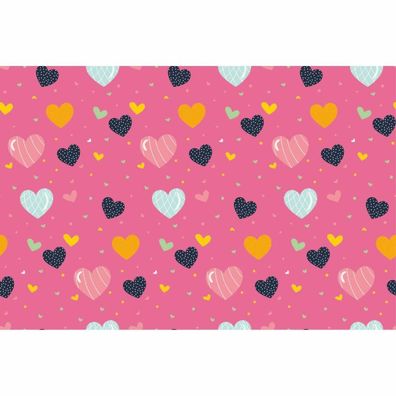 Jersey rosa pink Herzen Stoff nähen Mädchen 25cm