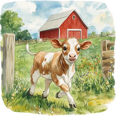 Bügelbild Bügelmotiv Bauernhof Kuh Hahn Schaf Schwein Farm verschiedene Größen